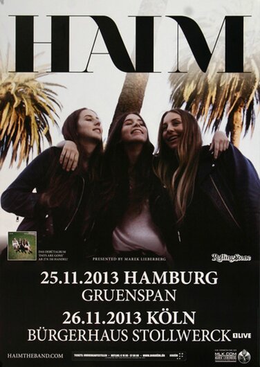 Haim - Days Are Gone, Hamburg & Köln 2013 - Konzertplakat
