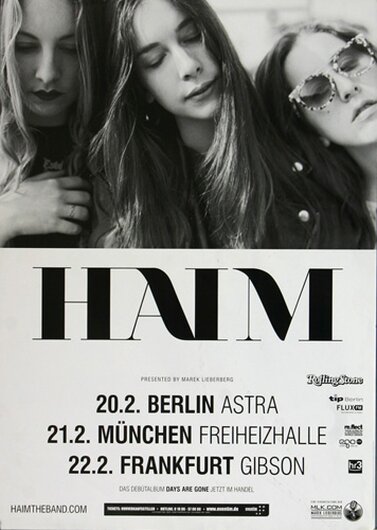 Haim - Dont Save Me, Tour 2014 - Konzertplakat