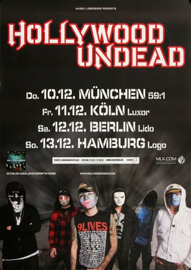 Hollywood Undead - Been To Hell, Tour 2009 - Konzertplakat