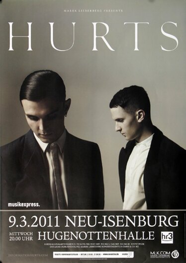 Hurts - Neu Isenburg, Tour 2011 - Konzertplakat