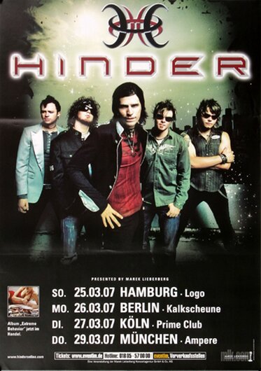 Hinder - Extreme Behavior, Tour 2007 - Konzertplakat