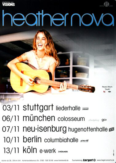 Heather Nova - South, Tour 2001 - Konzertplakat