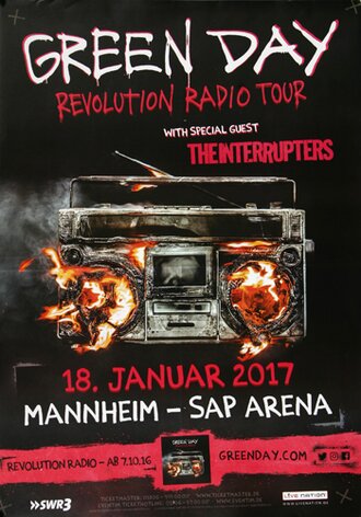 Green Day - Revolution Radio , Mannheim 2017 - Konzertplakat