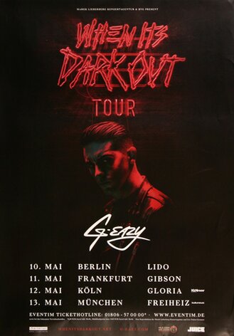 G-Eazy - When Its Dark, Tour 2016 - Konzertplakat