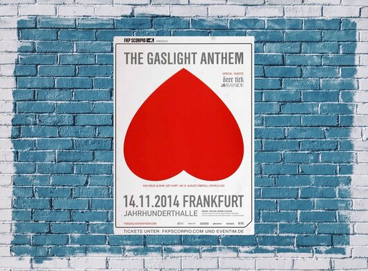 The Gaslight Anthem, Get Hurt, FRA, 2014 - Konzertplakat
