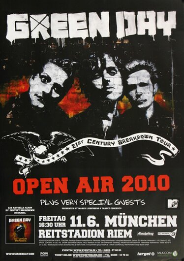 Green Day - München Live, München 2010 - Konzertplakat