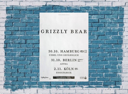 Grizzly Bear - Shields, Tour 2012 - Konzertplakat