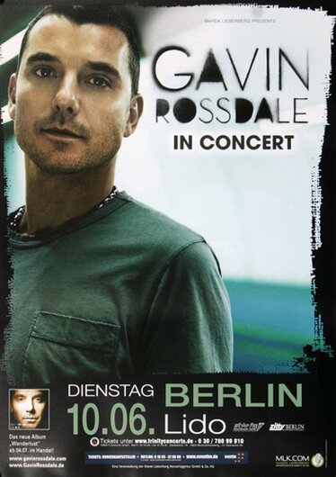 Gavin Rossdale - Wanderlust, Berlin 2008 - Konzertplakat