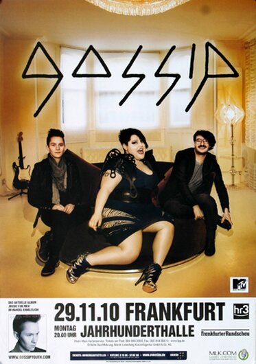 Gossip - Music For , Frankfurt 2010 - Konzertplakat