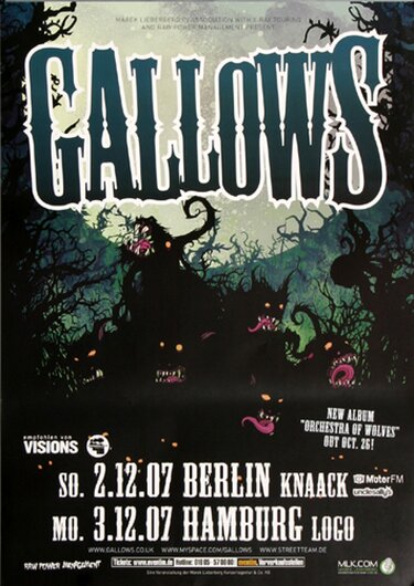 Gallows - Orchestra Of Wolves, Berlin & Hamburg 2007 - Konzertplakat