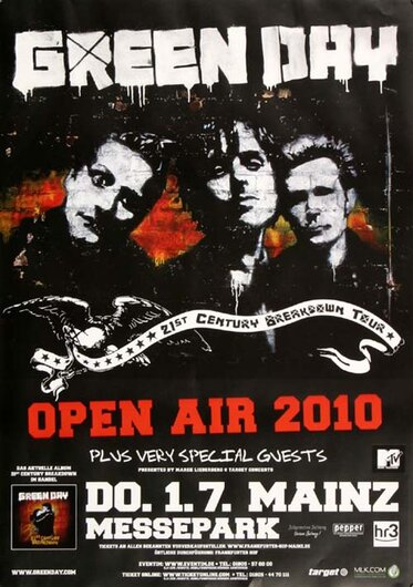 Green Day - Century Breakdown, Mainz 2010 - Konzertplakat