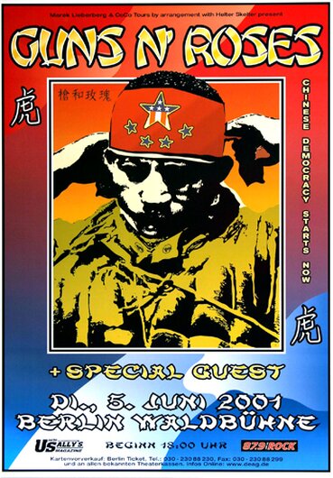 Guns N Roses, Chinese Democracy, BER, 2001 - Konzertplakat