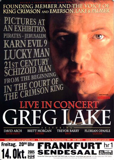 Greg Lake - Nuclear Attack, Frankfurt 2005 - Konzertplakat