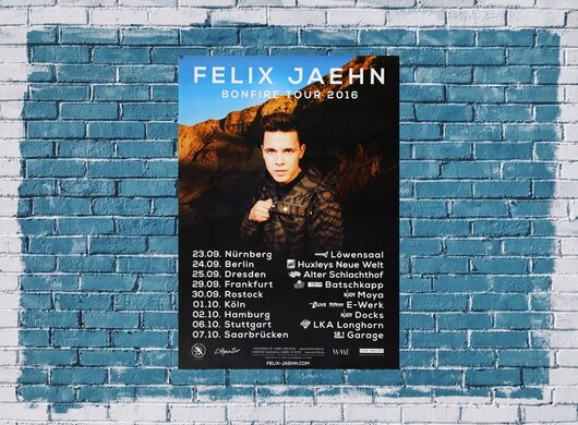 Felix Jaehn - Soundgarten, Tour 2016 - Konzertplakat