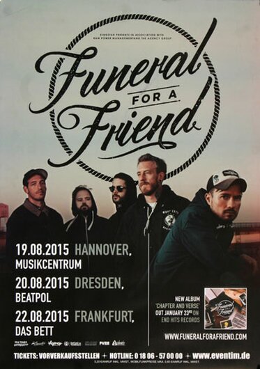 Funeral For A Friend - Chapter And Verse, Tour 2015 - Konzertplakat