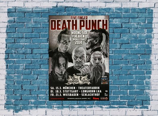 Five Finger Death Punch - Wrong Side , München 2014 - Konzertplakat