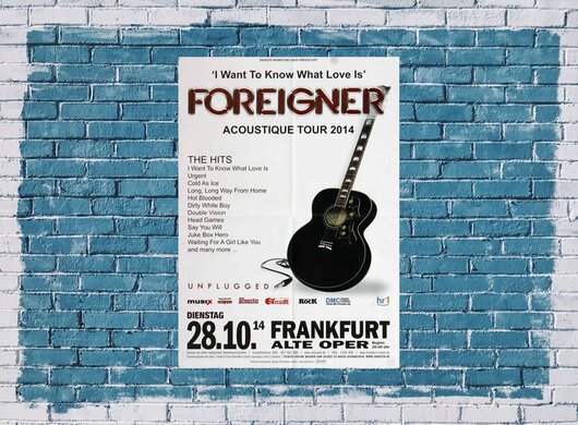 Foreigner - Acoustique, Fold Traces, Frankfurt 2014 - Konzertplakat