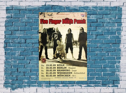 Five Finger Death Punch - War Is The Answer, Tour 2009 - Konzertplakat