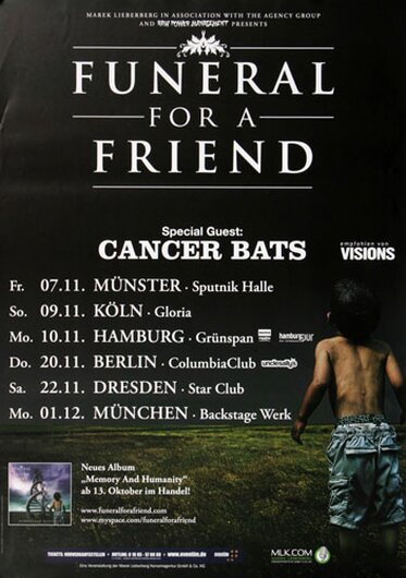 Funeral For A Friend - Memory and Humanity, Tour 2008 - Konzertplakat