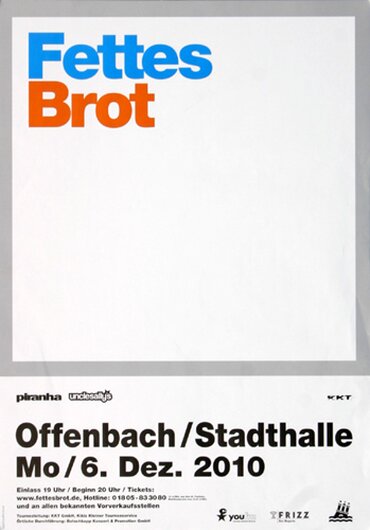Fettes Brot - Wer kann dazu Nein sagen ?, Offenbach 2010 - Konzertplakat