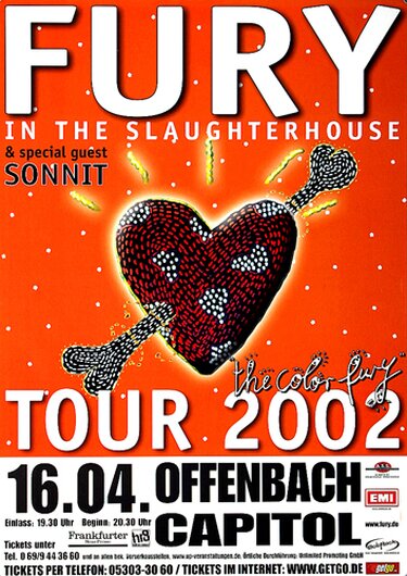 Fury in the Slaughterhouse - The Color Fury, Offenbach  2002 - Konzertplakat