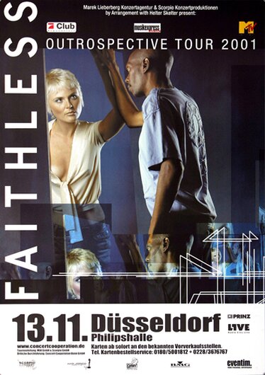 Faithless - Outrospective, Düsseldorf 2001 - Konzertplakat