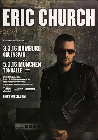Eric Church - Kill A Word, Hamburg & München 2016 - Konzertplakat