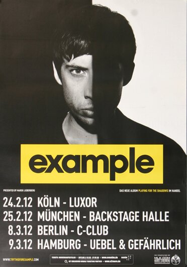 Example - Kids Again, Tour 2012 - Konzertplakat