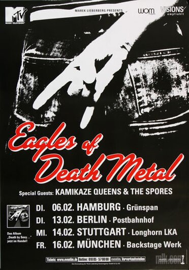Eagles of Death Metal - Heart On, Tour 2007 - Konzertplakat