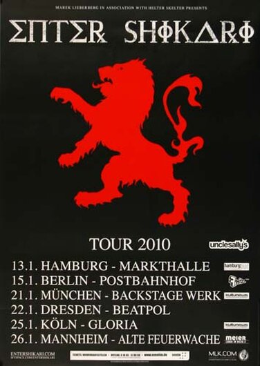 Enter Shikari - Tribalism, Tour 2010 - Konzertplakat