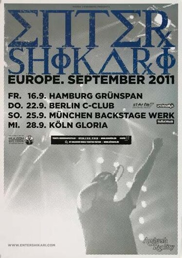 Enter Shikari - Planet Earth, Tour 2011 - Konzertplakat