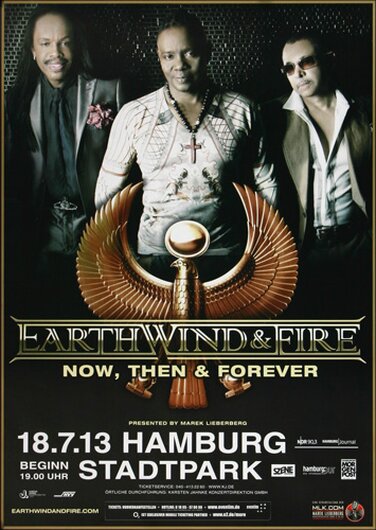 Earth, Wind & Fire - Now and Then , Hamburg 2013 - Konzertplakat