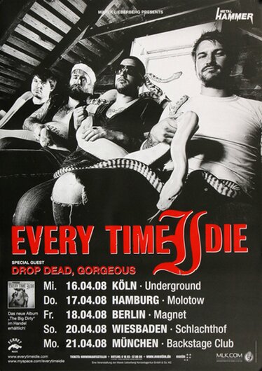 Every Time I Die - New Junk Aesthetic, Tour 2008 - Konzertplakat
