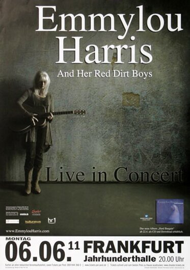 Emmylou Harris - Hard Bargain, Frankfurt 2011 - Konzertplakat