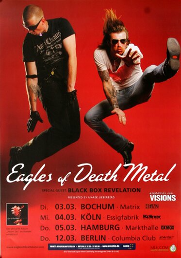 Eagles of Death Metal - Heart On, Tour 2009 - Konzertplakat