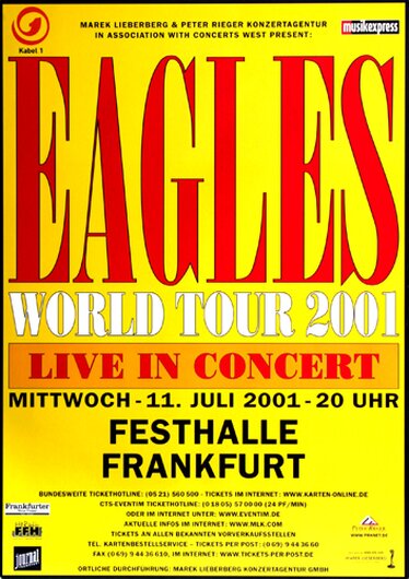 The Eagles - World Tour, Frankfurt 2001 - Konzertplakat