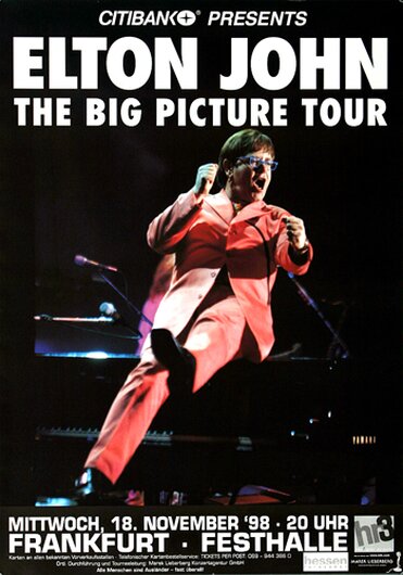 Elton John - The Big Picture, Frankfurt 1998 - Konzertplakat
