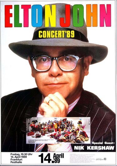 Elton John - Sleeping With The Past, Frankfurt 1989 - Konzertplakat