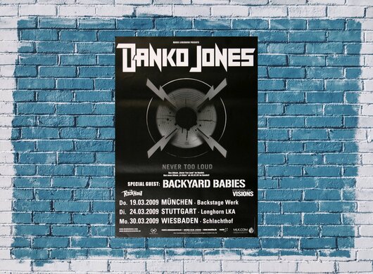 Danko Jones - Below The Belt, Tour 2009 - Konzertplakat