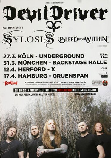 DevilDrivers - Winter Kills, Tour 2014 - Konzertplakat