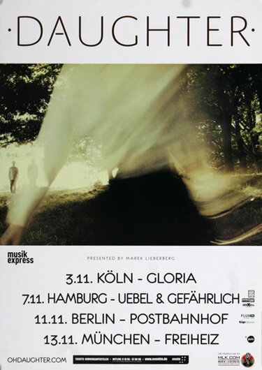 Daughter - If You Leave, Tour 2013 - Konzertplakat
