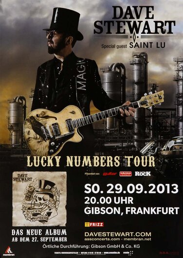 Dave Steward - Lucky Numbers, Frankfurt 2013 - Konzertplakat