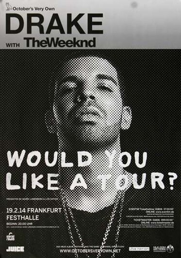 Drake - Would You Like A Tour?, Frankfurt 2014 - Konzertplakat
