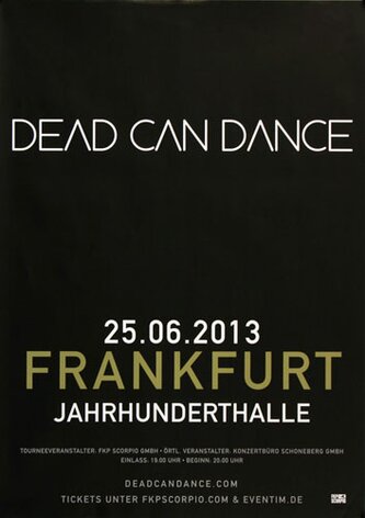 Dead Can Dance - Anastasis, Frankfurt 2013 - Konzertplakat