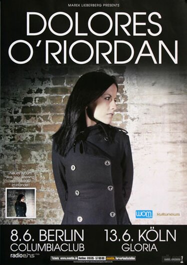 Dolores O`Riordan - No Baggage, Berlin & Köln 2007 - Konzertplakat