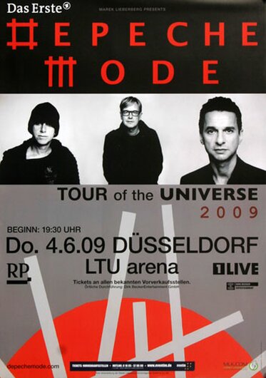Depeche Mode, Tour Of The Universe, DÜS, 2009 - Konzertplakat