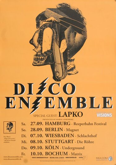 Disco Ensemble - Headphones, Tour 2008 - Konzertplakat