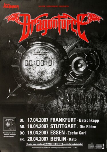 DragonForce - Ground Pound, Tour 2007 - Konzertplakat