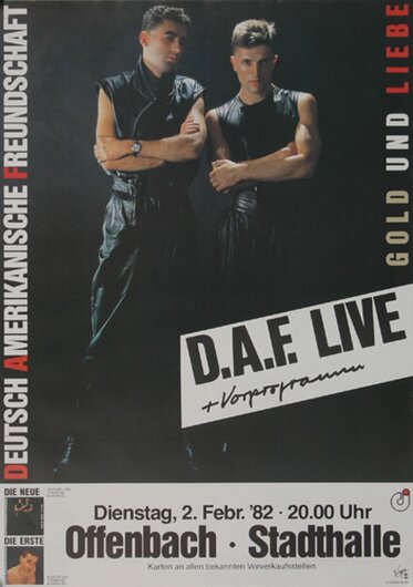 D.A.F. - Gold und Liebe, Offenbach & Frankfurt 1982 - Konzertplakat