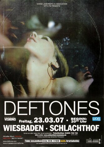 Deftones - Saturday Night, Wiesbaden 2007 - Konzertplakat